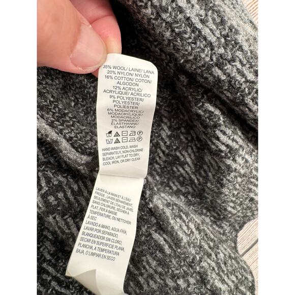 Lucky Brand Southwest Print Wool Blend Open Front Cardigan Sweater Womens S Gray - Picture 6 of 8